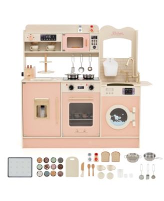 Kids Play Kitchen Toy Set with Realistic Lights and Sound