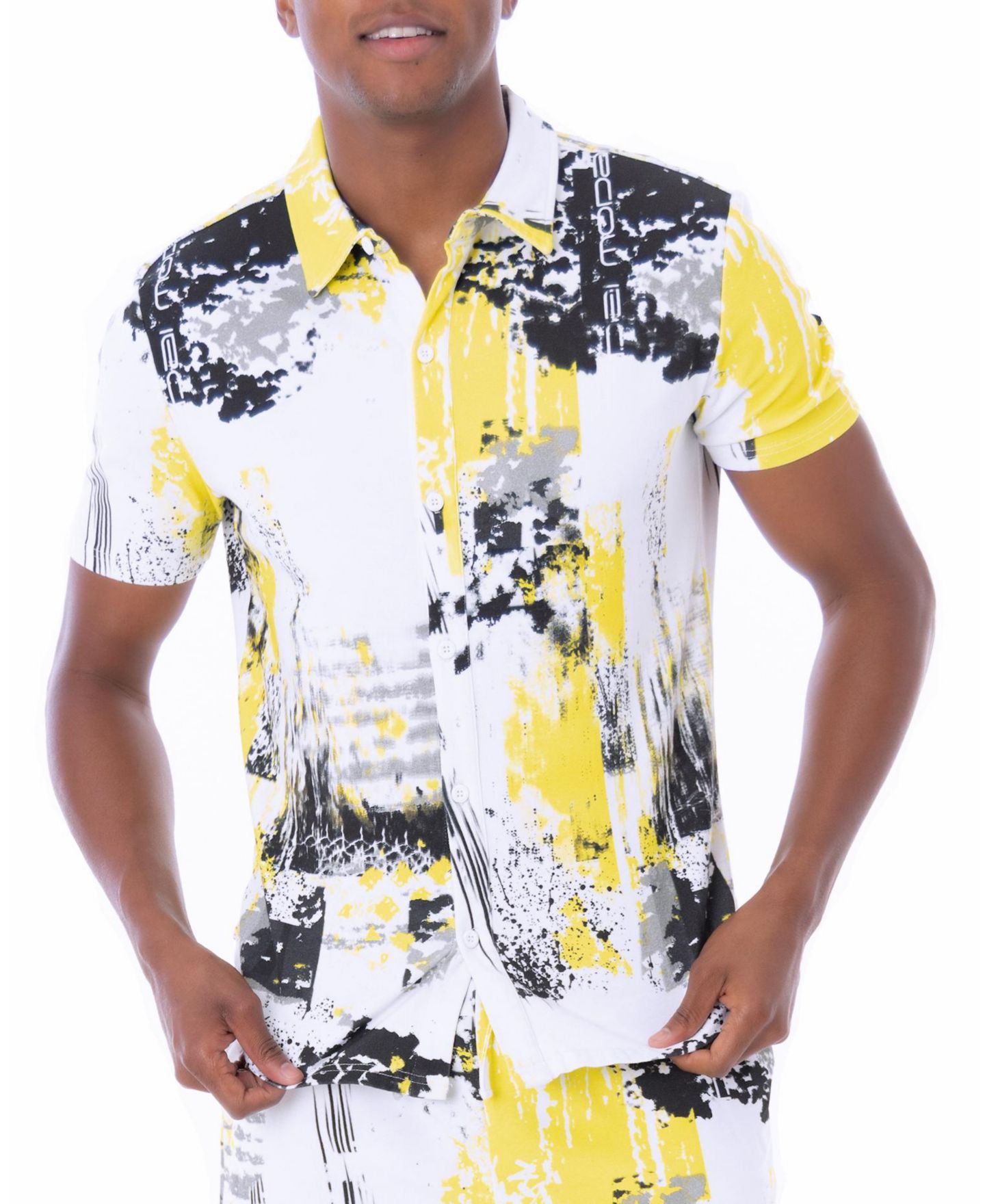 Мужские рубашки Dai Moda Unity Short Sleeve Button Up, цвет: Белый — фото 1