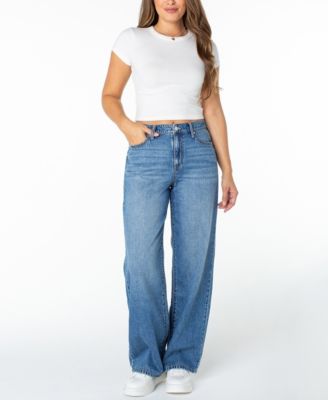 Juniors' High-Rise Wide-Leg Jeans