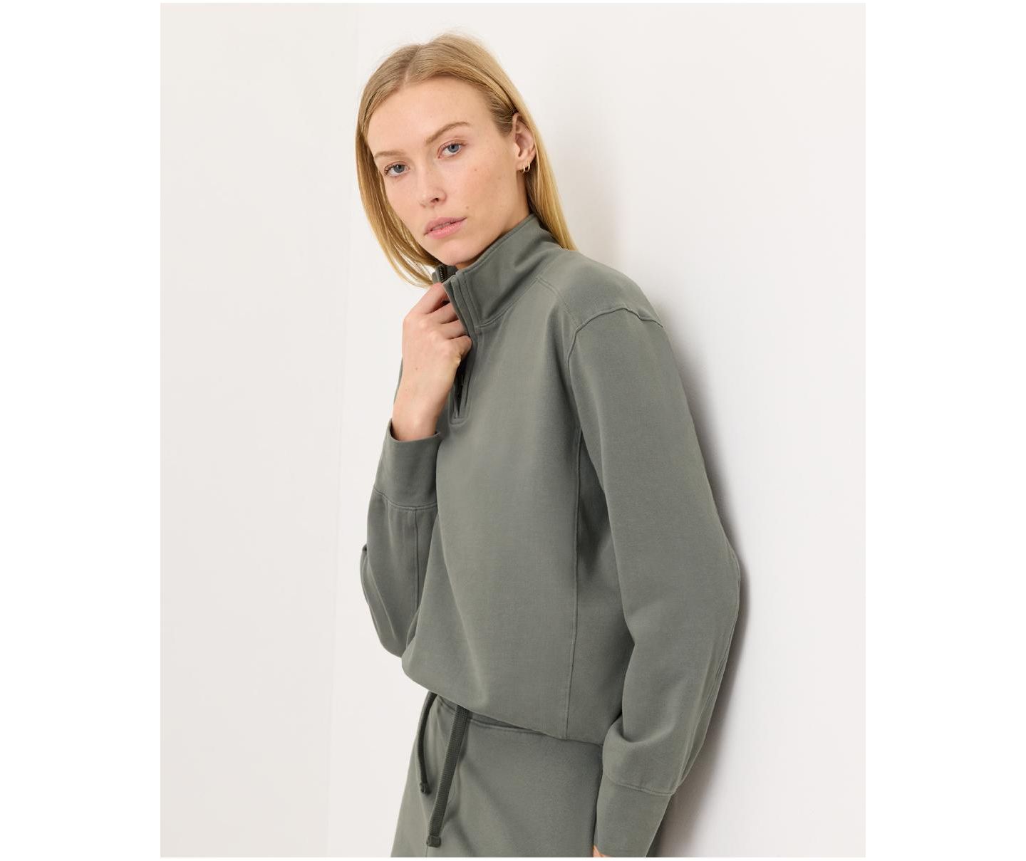 Женские топы Pact Cloud Knit Quarter Zip Made with Organic Cotton, цвет: Зелёный — фото 4