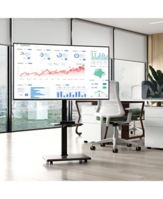 Rolling Mobile TV Cart with Height-Adjustable Mount for 32-75 Inch TVs