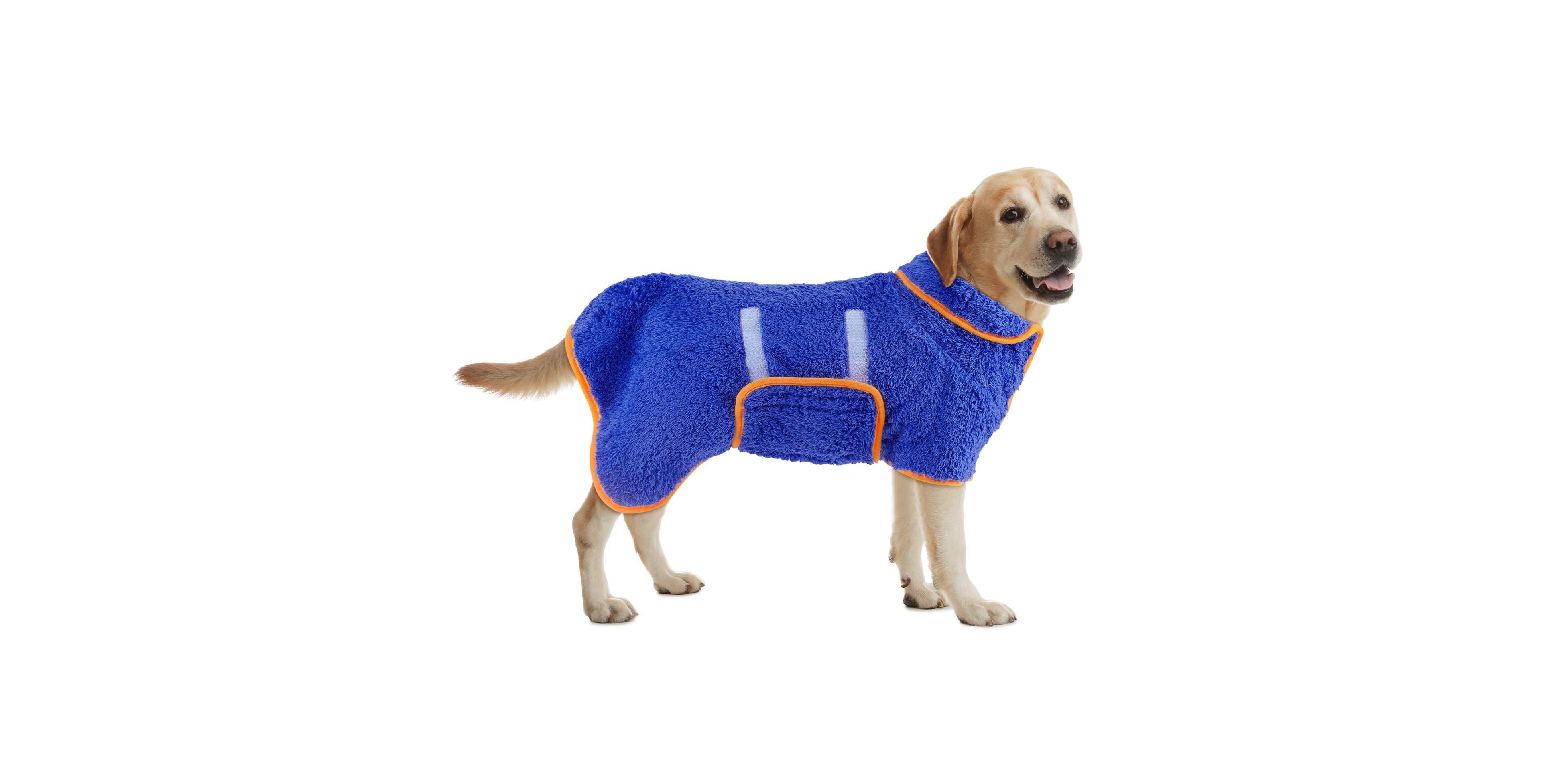 Aronkl Dog Bathrobe Quick Drying Super Absorbent Soft Warm Adjustable Machine Washable Pet Towel Supplies