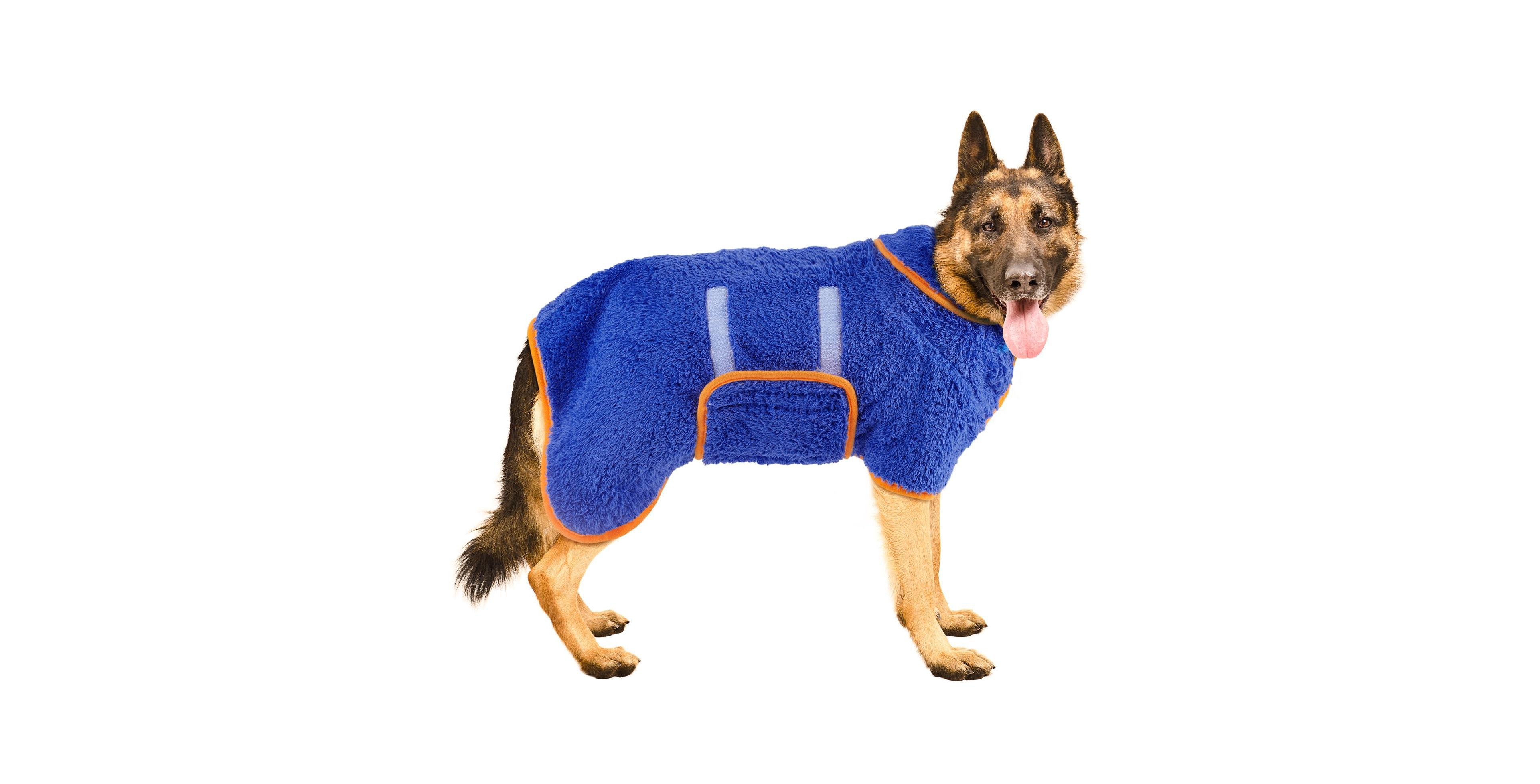 Aronkl Dog Bathrobe Quick Drying Super Absorbent Soft Warm Adjustable Machine Washable Pet Towel Supplies