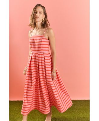 Women's Striped Midi Dress
