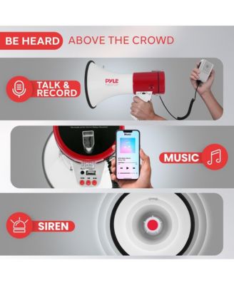 Megaphone Speaker with Talk & Siren Modes, Handheld Microphone, MP3,USB Reader, Aux Input