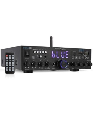 Bluetooth Stereo Amplifier Receiver - Optical, Phono, Coaxial, FM Radio, USB & SD Memory Card Readers, Line, Input, Digital LED Display