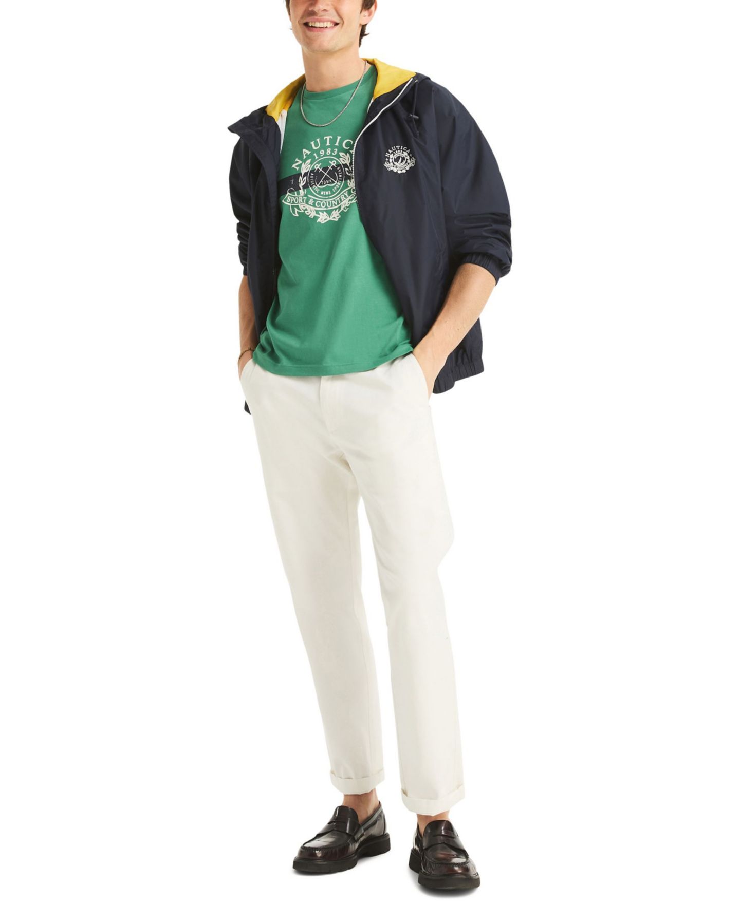 Мужская куртка Nautica Crest Logo Nylon, цвет: Estateblue — фото 2