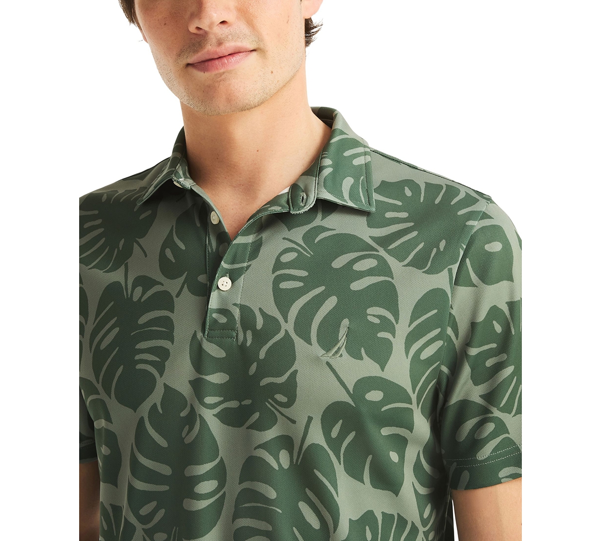 Nautica Men's Short-Sleeve Frond Print Golf Polo Shirt