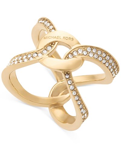 Michael Kors Pavé Crystal Interlock Ring