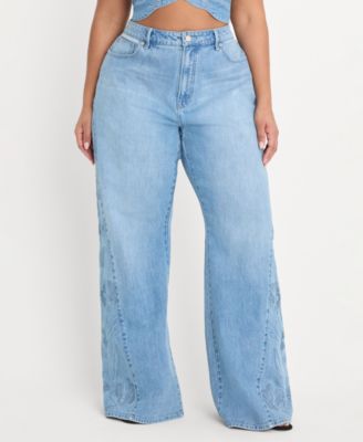 Women's Dolly Joleans High-Rise Wide-Leg Embroidered Jeans