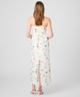 Women's Strapless Printed Dress