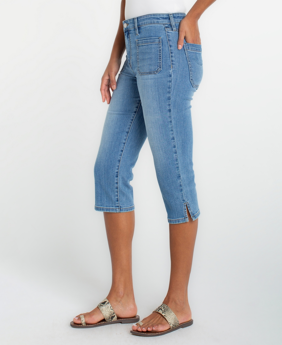 Liverpool Los Angeles Petite Mid-Rise Capri Jeans