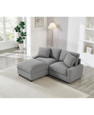 Modular L-Shape Sectional Sofa with Storage Ottoman
