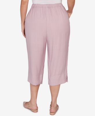 Plus Size Vintage Charm Front Pocket Capri Pants