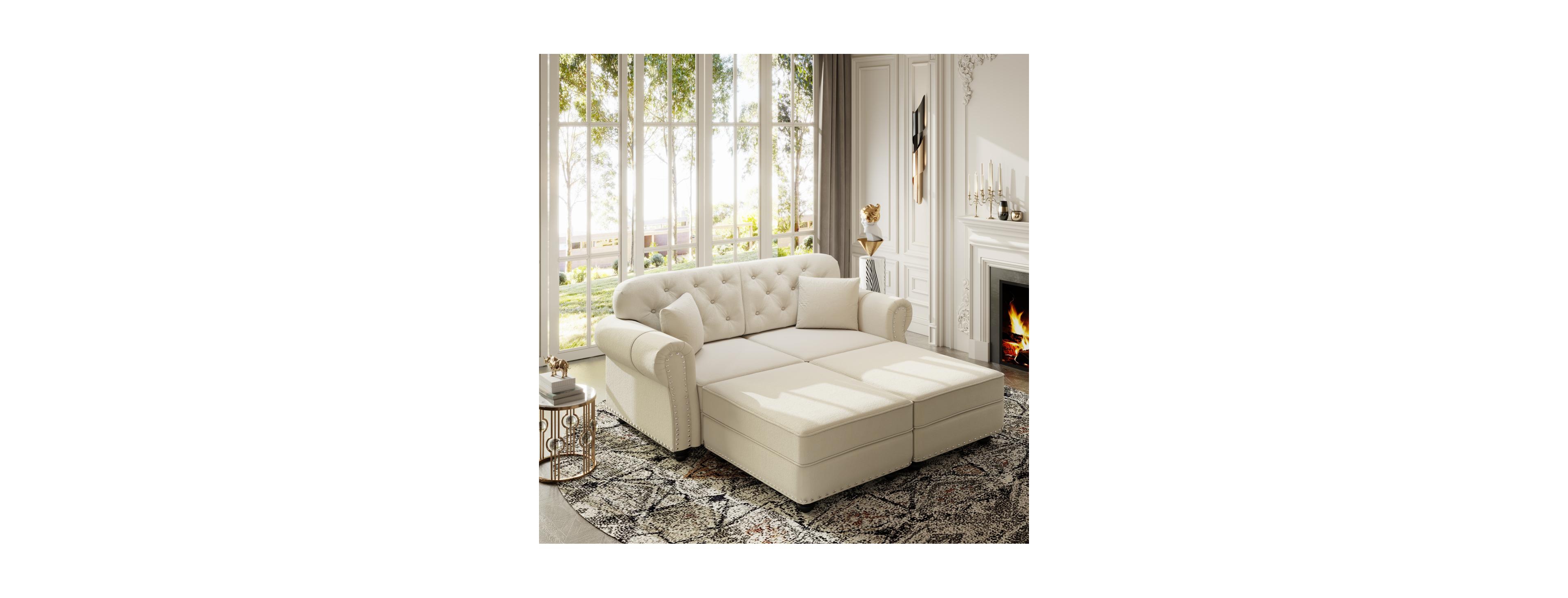 Streamdale Furniture Velvet Chesterfield Sofa w/Nailhead Trim and 2 Pillows