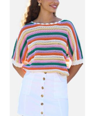 Women's Batwing Crochet Top