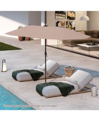 13 ft Double-Sided Patio Umbrella with 108 Solar LED Lights and Crank Handle