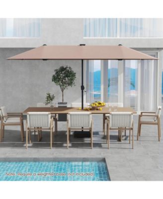 13 ft Double-Sided Patio Umbrella with 108 Solar LED Lights and Crank Handle