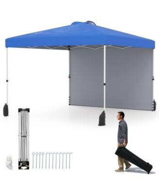 10 x 10 ft Pop Up Canopy Tent with Detachable Sidewall and Wheeled Bag