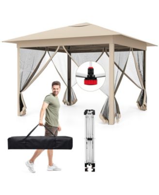 11.5 x 11.5 ft Pop Up Canopy Tent with Four Zippered Mesh Screen Sidewalls