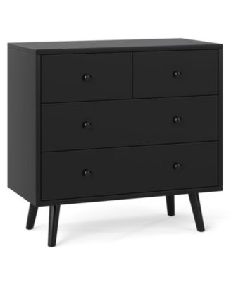 Wide 4-Drawer Wooden Dresser for Bedroom