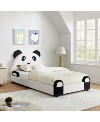 Panda Kids Bed, Padded Edges, Solid Wood Frame