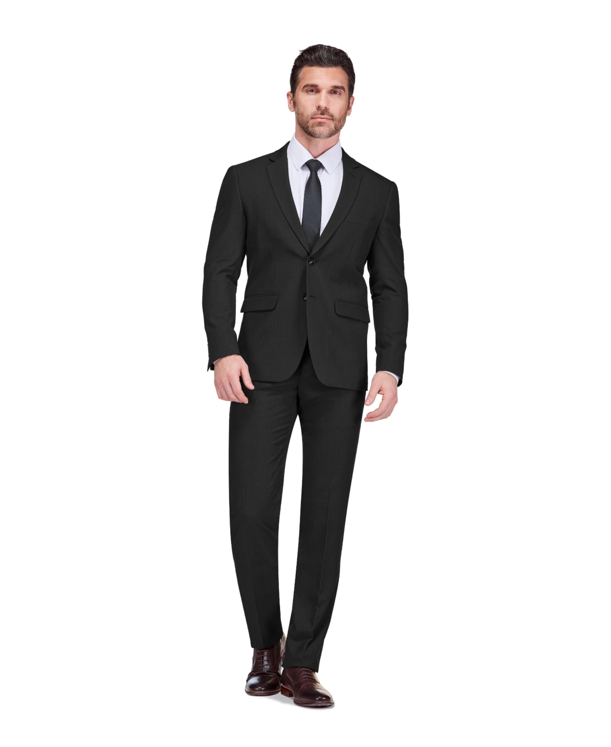 Gino Vitale Men's 2 Piece 4 Way Stretch Notch Lapel Slim Fit Suit