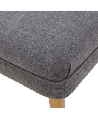 inches  Wide Linen Look Ottoman Bench Footstool