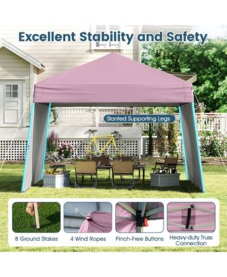14 x 9.2 ft Pop Up Canopy Tent with Two Convertible Sidewalls and Awning Poles
