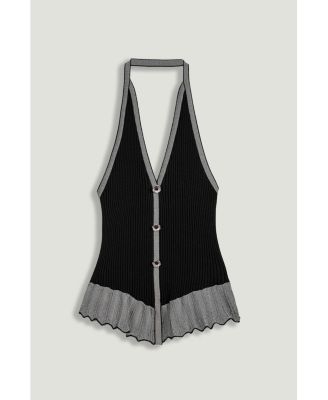 Women's Halter Ribbed Knit Top