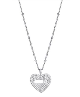 Silver 2-Piece Mama Heart Pendant Necklace Set