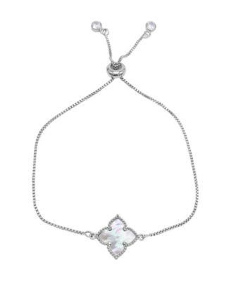 Mother of Pearl Silver 2-Piece Flower Set