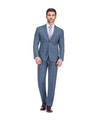 Men's Slim Fit 2-Piece Performance Stretch Plaid Suit