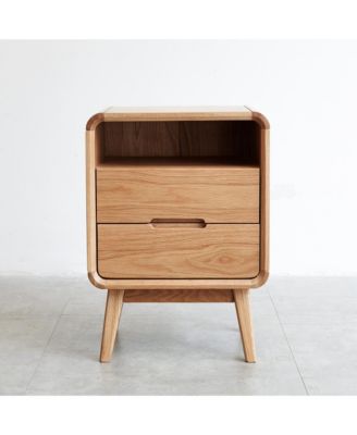 Nordic Modern Solid Wood Nightstand Simple Bedside Cabinet Storage