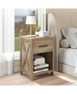 Nightstand with Drawer and Shelf