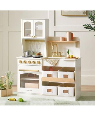 Wooden Play Kitchen with Storage for Creative Toddlers
