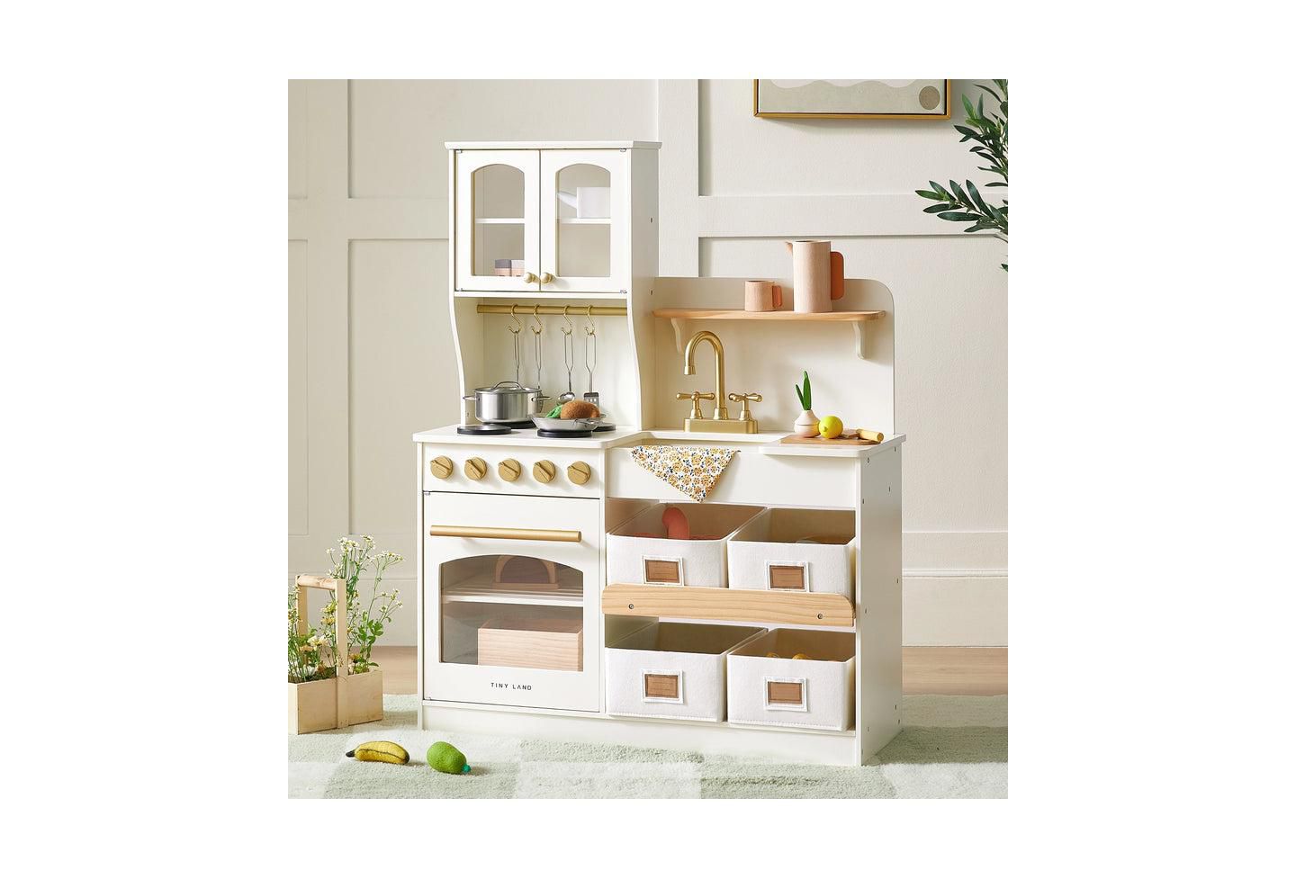Детская игрушка Tiny Land Wooden Storage Play Kitchen With 4 Removable Bins, Ages 3+ — фото 1