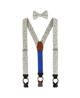 Men's Weldon Floral Silk Suspenders and Bow Tie Bundle