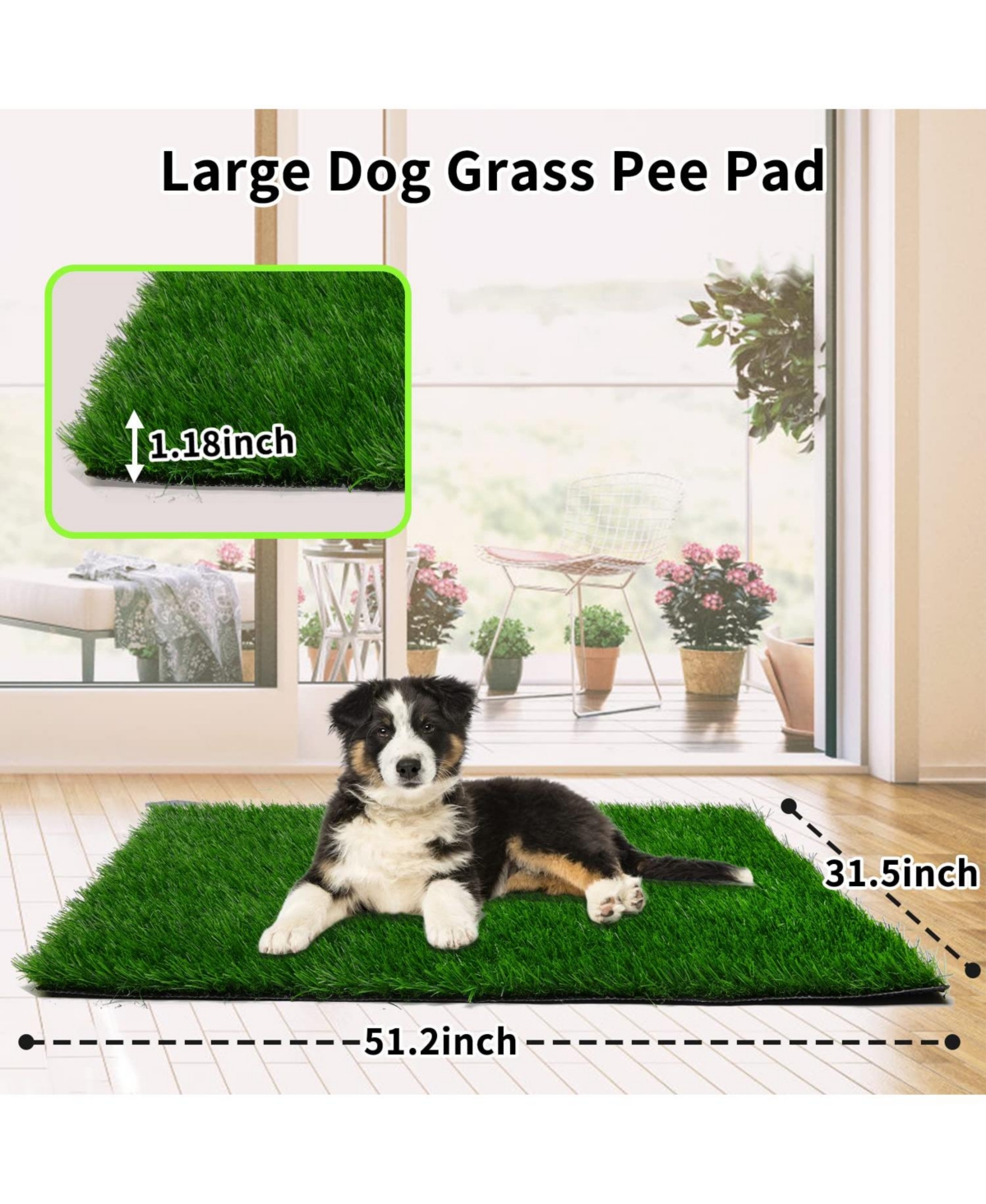 Aronkl Artificial Grass Dog Potty Pad Strong Absorbency Soft Easy Clean Indoor Outdoor