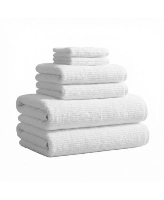 Turkish Cotton Textured 6 Piece Bath Towel Set