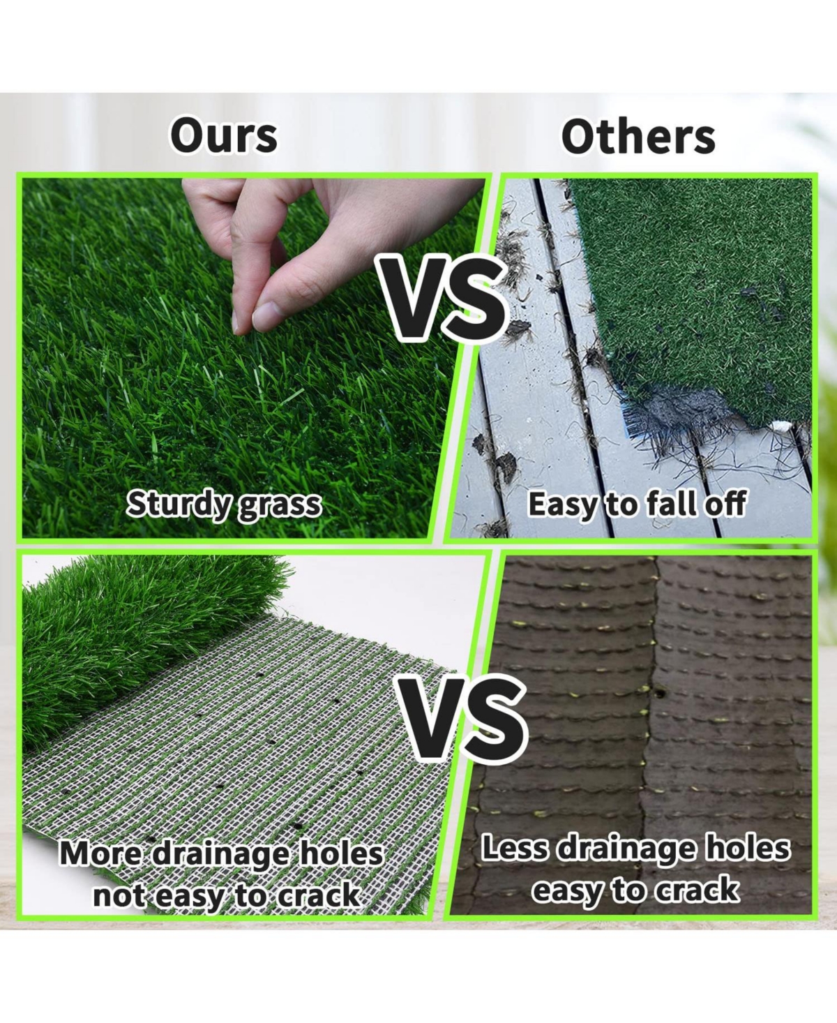 Aronkl Artificial Grass Dog Potty Pad Strong Absorbency Soft Easy Clean Indoor Outdoor