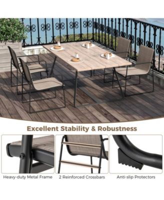 Outdoor Dining Chairs Set of 4 Patio Furniture Chair with Breathable Seat and Backrest