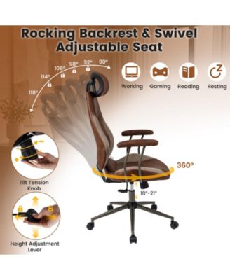 Ergonomic Office Chair Computer Desk Chair with 2D Headrest and Rocking Backrest