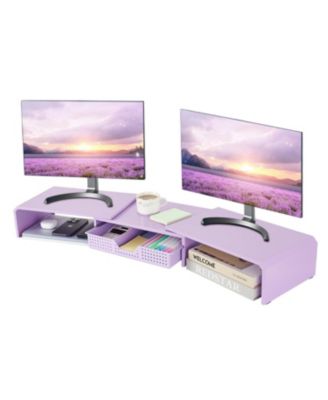 Monitor Stand Riser with Drawer Desktop Organizer With Drawer, 3 Shelves