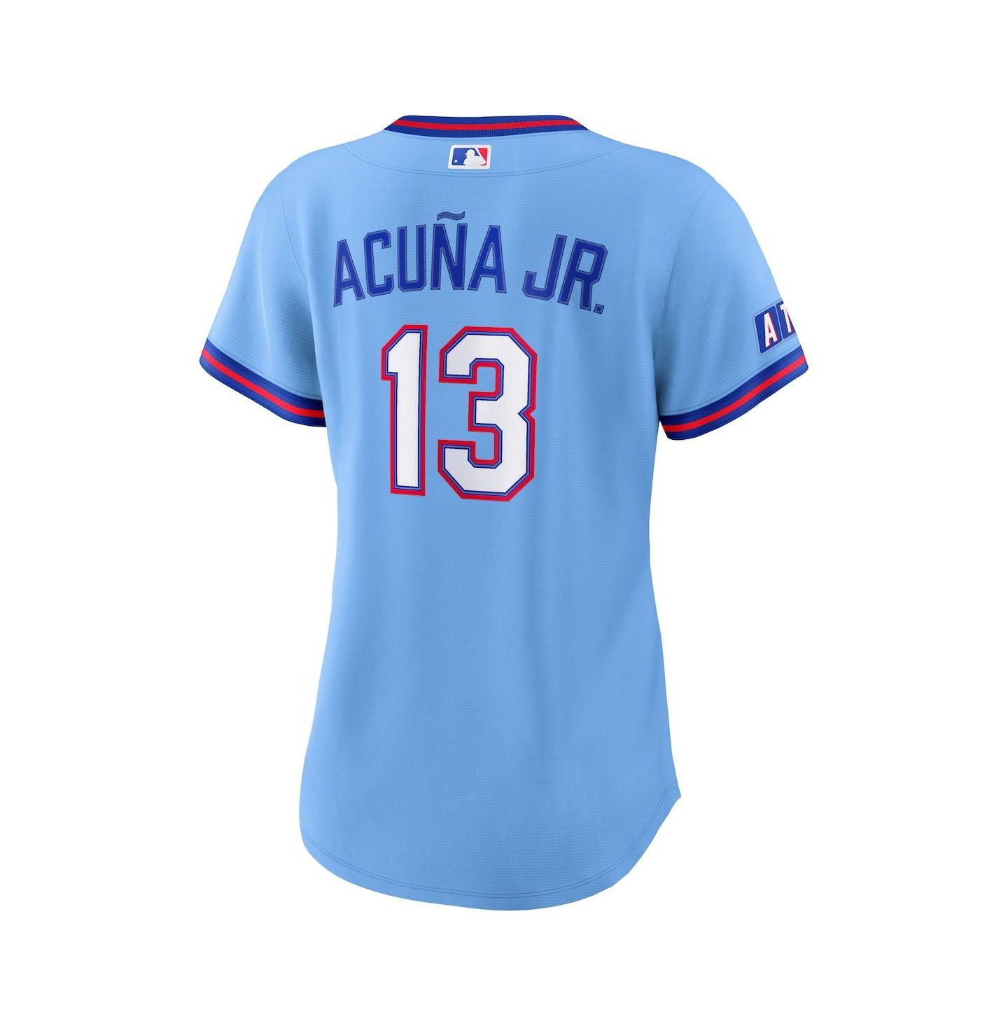 Женский топ Nike Ronald Acuña Jr. Powder Blue Atlanta Braves 2026 City Connect Stadium Jersey — фото 3