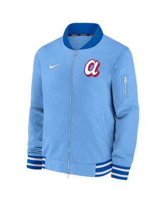 Men's Light Blue Atlanta Braves 2026 City Connect Authentic Collection Relaxed Full-Zip Bomber Jacket