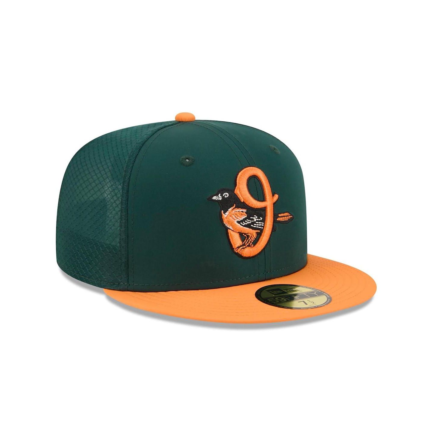 Мужская кепка New Era Dark Green/Orange Baltimore Orioles 2026 City Connect Batting Practice 59FIFTY Fitted Hat — фото 3