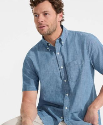 Big & Tall Short Sleeve Easy Fit Chambray Shirt