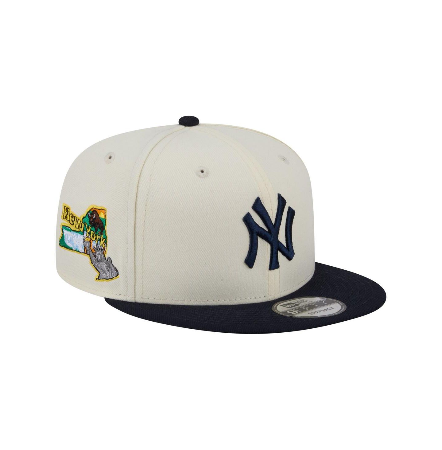 Мужская кепка New Era Cream/Navy New York Yankees Localized 9FIFTY Snapback Hat — фото 1
