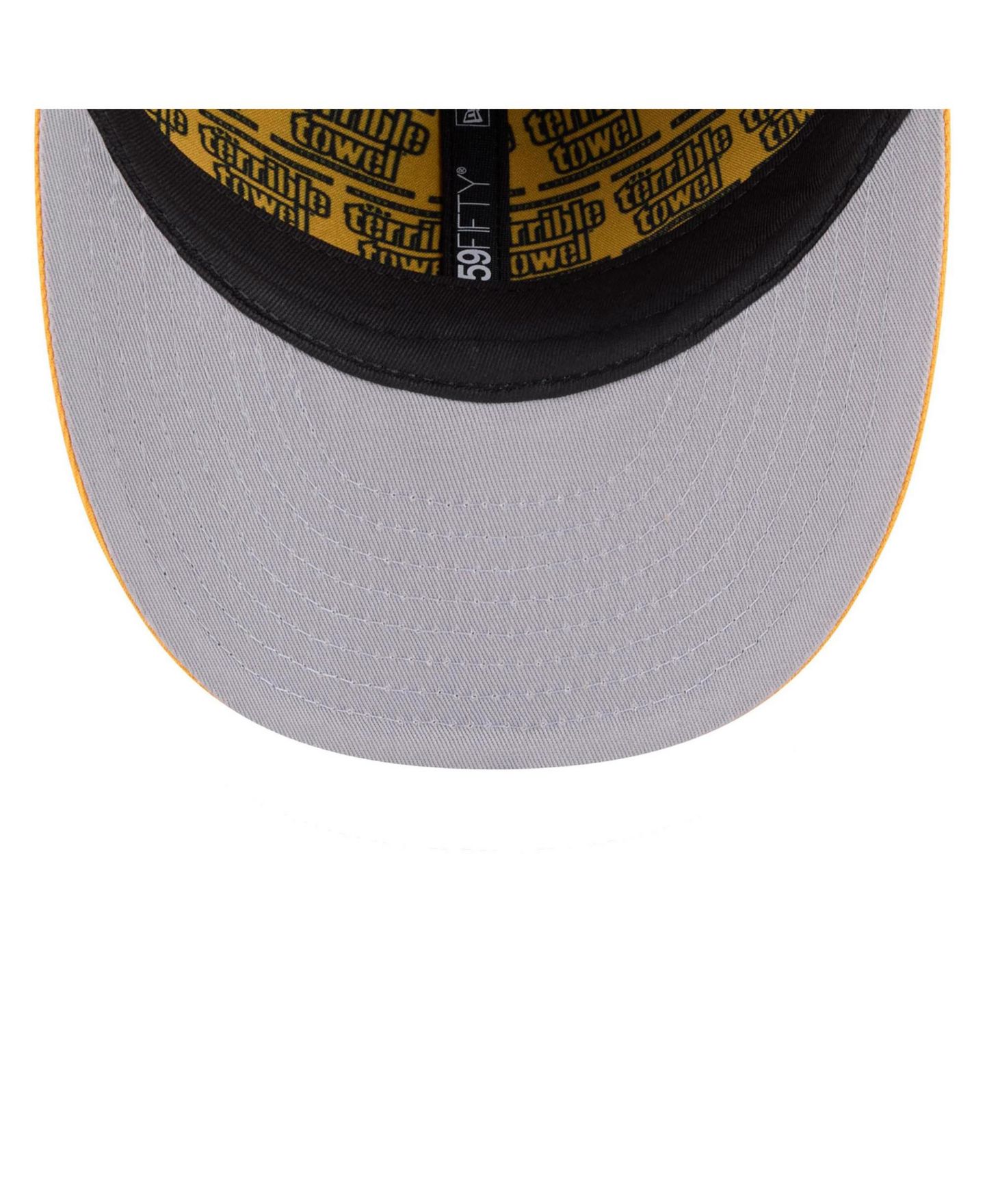 Мужская кепка New Era Black/Gold Pittsburgh Steelers 2026 NFL Draft Pre-Curved 59FIFTY Fitted Hat — фото 5